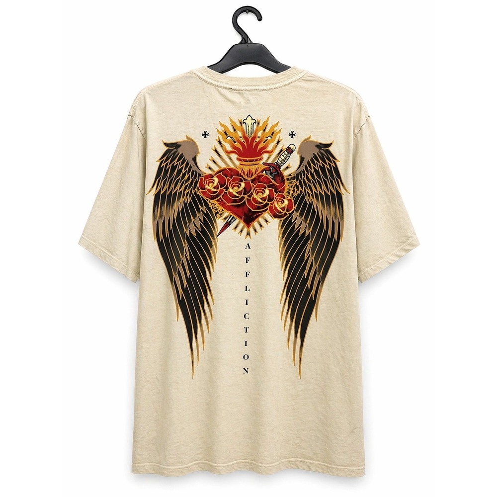 Affliction Black Label Soul Reborn Short Sleeve Tee Sz L New Day Of The Dead D50 - Picture 3 of 6